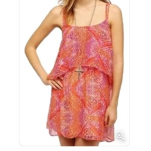 Ecote tiered chiffon boho dress Size Large